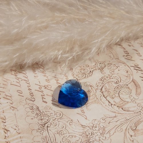 1 pendentif coeur crystal verre swarovski majestic blue 14 mm x 14,4 mm