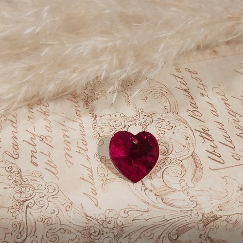 1 pendentif coeur crystal verre swarovski rouge rubis 14 mm x 14,4 mm