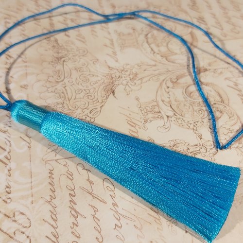 1 pompon polyester 8 cm turquoise