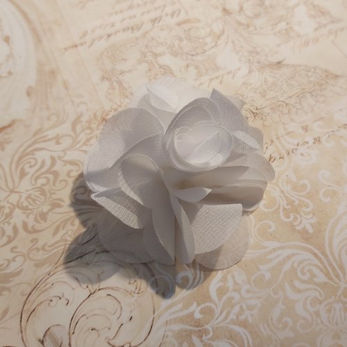 1 pince fleur mousseline soie accessoire fleur artificielle blanc env 5 à cm
