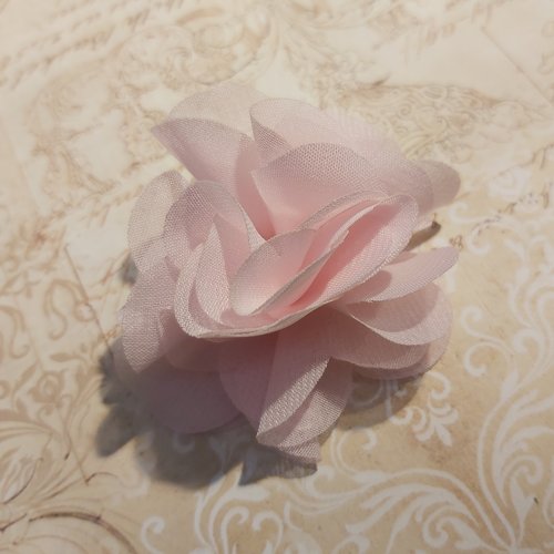 1 pince fleur mousseline soie accessoire fleur artificielle rose pastel env 5 à cm
