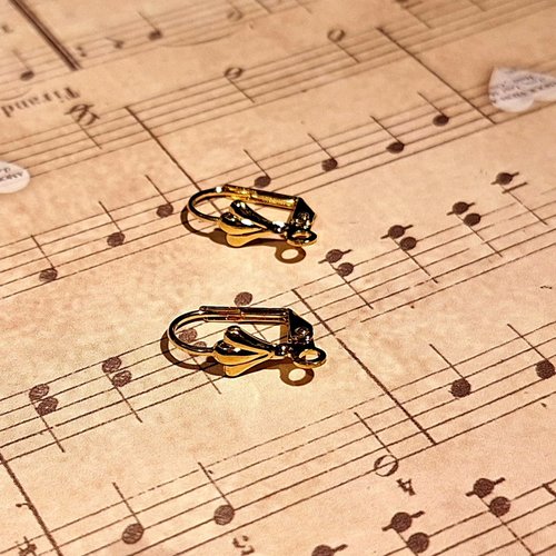 1 paire d'attaches dormeuses coquillage boucles d'oreilles laiton doré 18k
