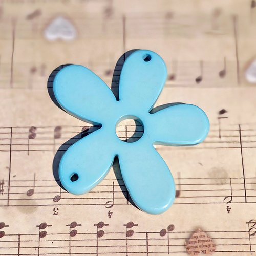 1 fleur connecteur intercalaire 54 x 55 mm bleu ciel turquoise