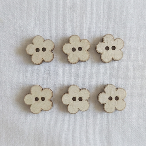 Bouton fleurs en bois
