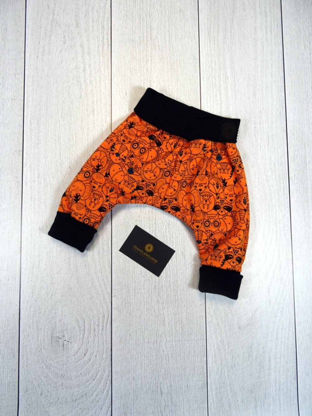 Pantalon Sarouel Bebe En Sweat Orange Motif Animaux Rigolos Un Grand Marche