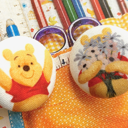 Boutons recouvert en tissu winnie pooh ours robe manteau
