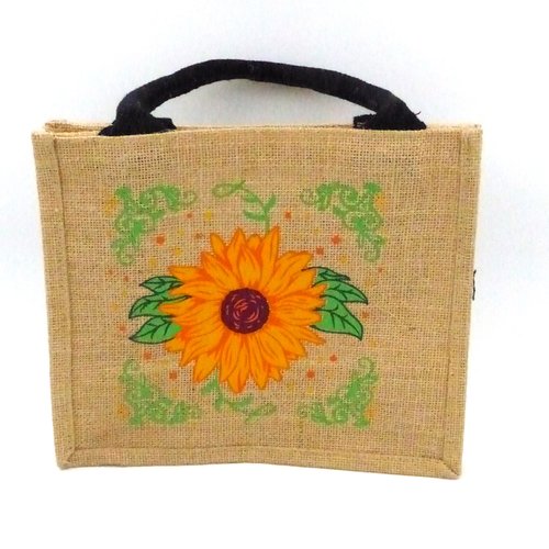Sac en jute tournesols petit modèle