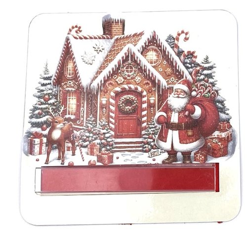 Carte de noel porte billets plastifié au format 10 x 10 - chalet