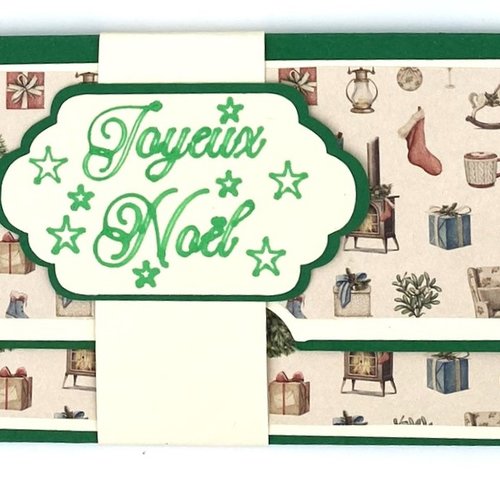 Carte de noel porte billets enveloppe - modèle 6
