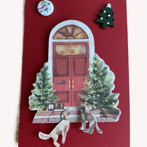 Carte de noel avec enveloppe assortie - modèle rouge