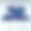 Cake topper anniversaire en 7 couches de textures et couleurs  différentes - bleu et rouge