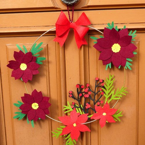 Couronne de l'avent - poinsettia