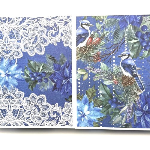 Grand calendrier de l'avent à double ouverture bleu