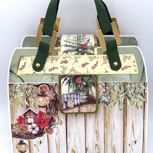 Calendrier de l'avent en forme de sac a main vert