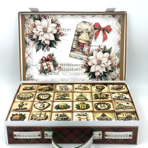Calendrier de l'avent en forme de valise rouge