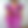 Jolie robe rose fushia feutrée  fait main en soie et laine merinos tres fin