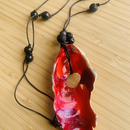 Collier huître obsidienne