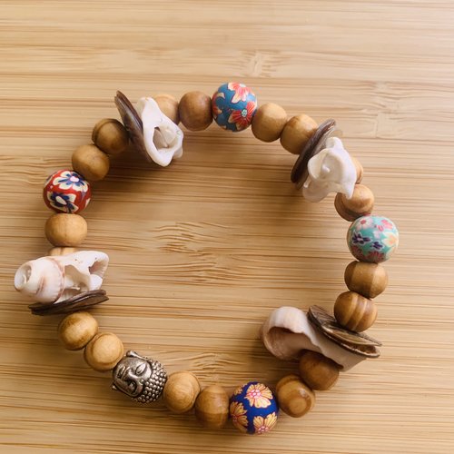 Bracelet perles bois