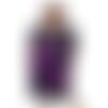 Jolie robe longue  style bohemien etnique  en  maille jersey taille unique  violet avec dentelle du calais vrai