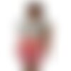 Unique haut tunique  de femme ,chemisier taille unique en maille viscose  et coton  avec  dentelles du calais