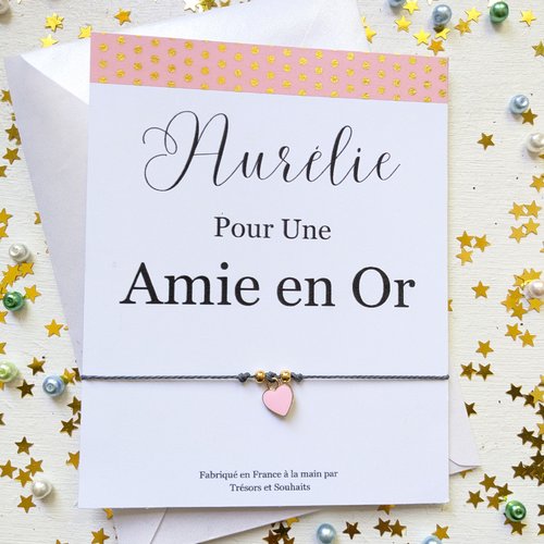 Bracelet pour une amie, cadeau pour une amie, bracelet à breloques personnalisé, breloque coeur