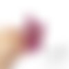 Barrette à cheveux - fleur en tissu - fushia burgundy - pince plate