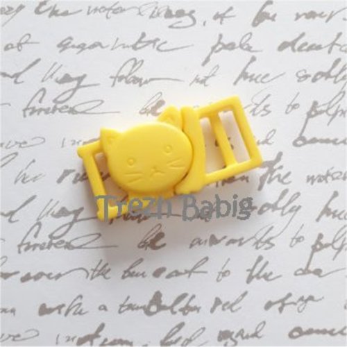 Boucle clip attache chat jaune