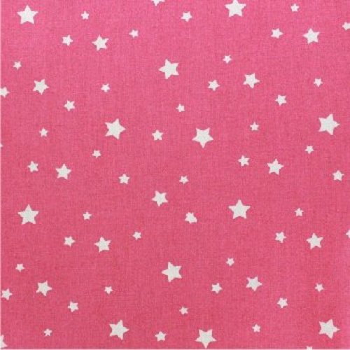 Tissu coton coupon 50x50 cm étoile rose