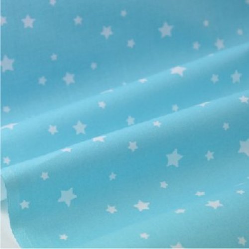 Tissu coton coupon 50x50 cm étoile bleu
