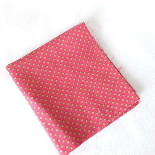 Tissu coton coupon 50x50 cm pois rose/vert