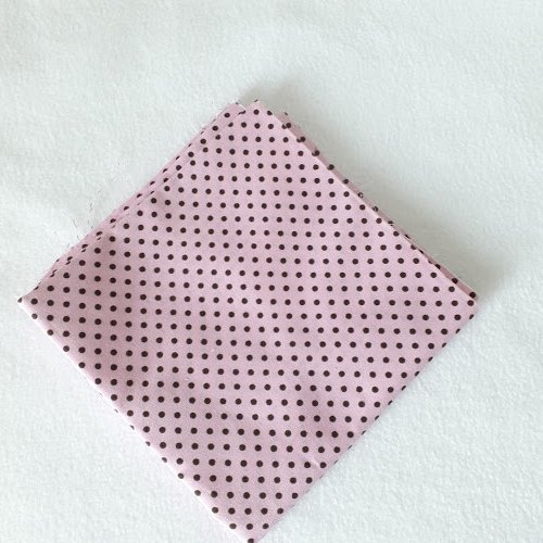 Tissu coton coupon 50x50 cm pois rose/marron