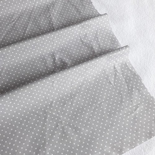 Tissu coton coupon 50x50 cm pois gris clair