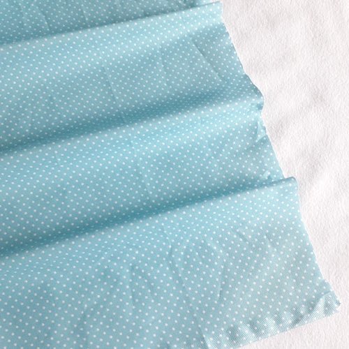 Tissu coton coupon 50x50 cm pois bleu