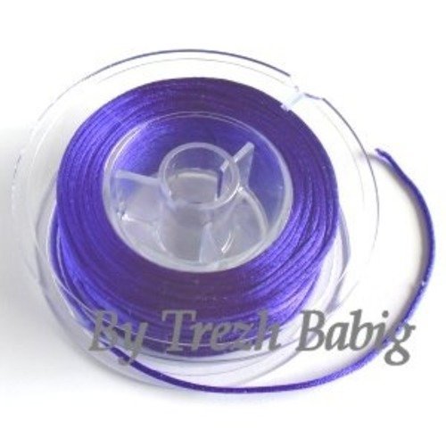 Cordon fil nylon satinée 1 mm mauve violet au mètre