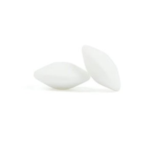 Perle silicone lentille plate 15 mm blanc