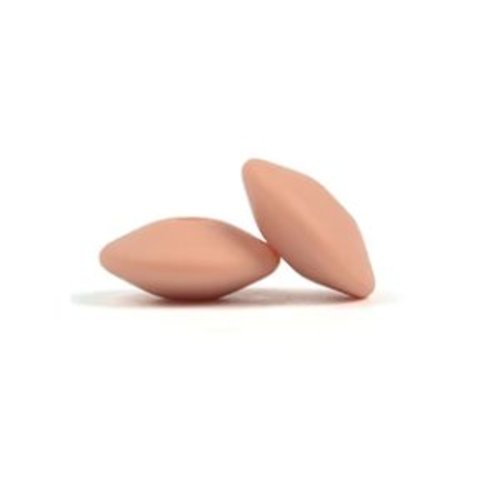 Perle silicone lentille plate 15 mm rose pêche