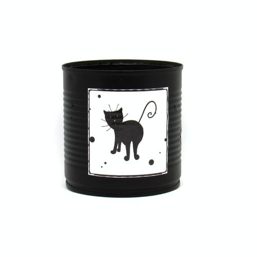 Pot A Crayons Chat Noir Se Toilettant Fer Noir Et Blanc Tribu De Chats Un Grand Marche