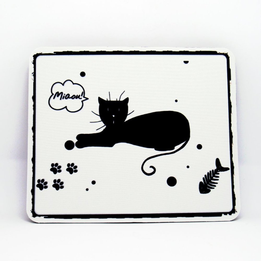 Tapis De Souris Chat Noir Couche Noir Et Blanc Tribu De Chats Un Grand Marche