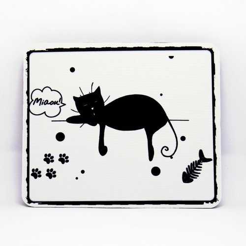 Tapis De Souris Chat Noir Dormant Noir Et Blanc Tribu De Chats Un Grand Marche