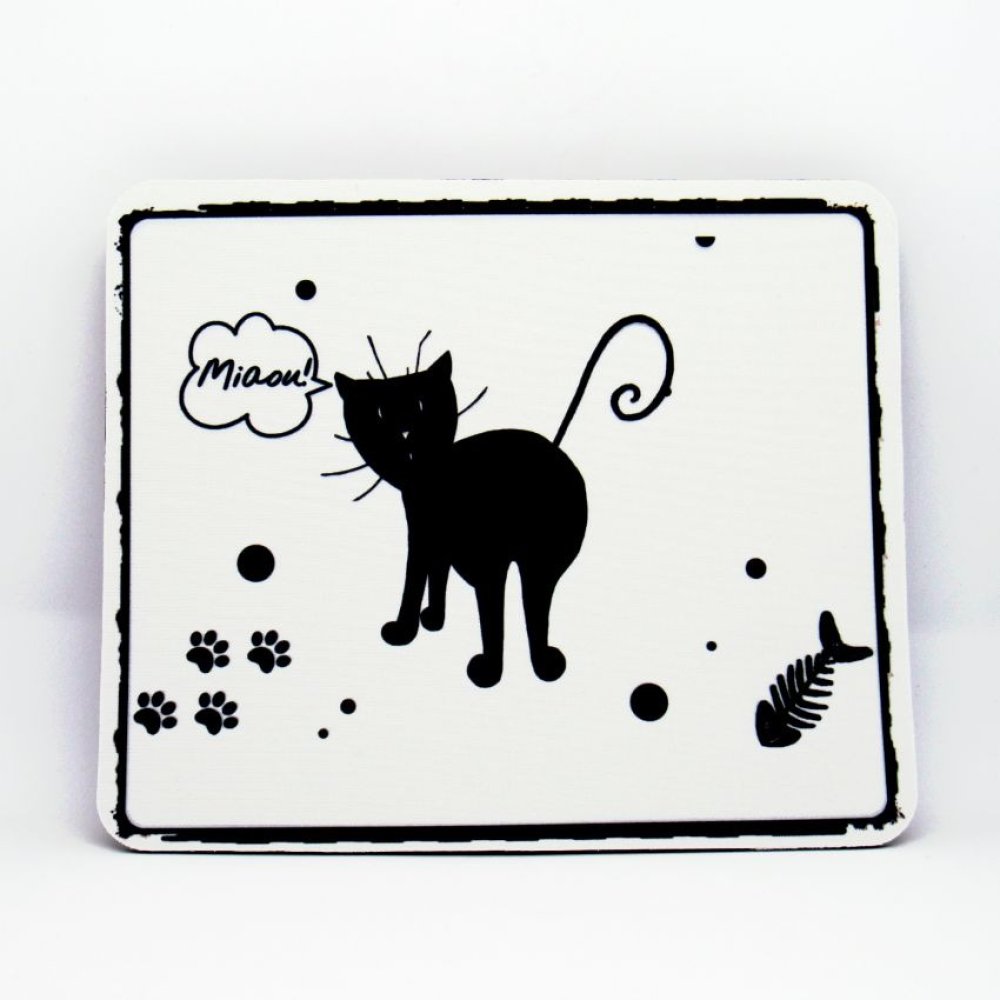 Tapis De Souris Chat Noir Se Retournant Noir Et Blanc Tribu De Chats Un Grand Marche