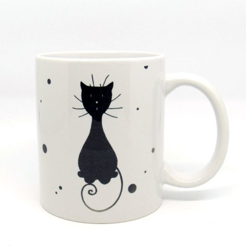 Mug Chat Noir S Etirant Tribu De Chats Un Grand Marche