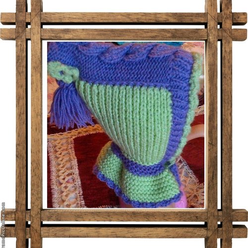 Sur commande.chic gros bonnet avec cachée col en tricot fait main,pour enfant ,acrylique/ laine