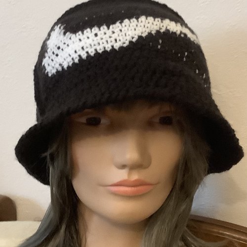 Chapeau - bob d’hier fait main au crochet,acrylique doux,couleur noire,blanc ,pour femme,homme