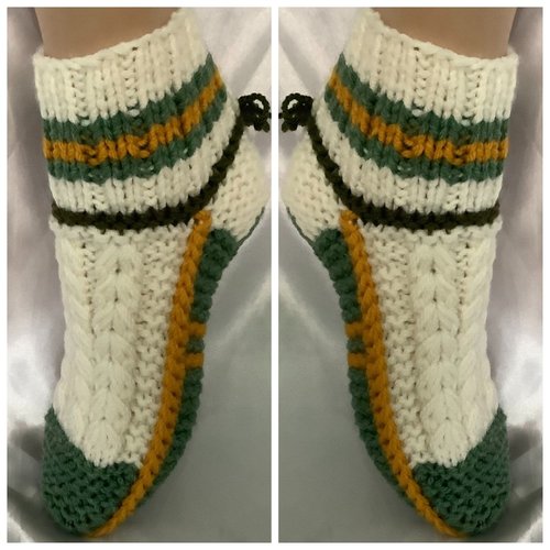 Gros chaussettes  laine /acrylique doux,multicolores en tricot ,style boho,fait main pour femme ,fille