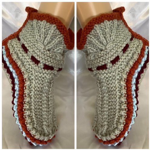 Modèle unique.gros chaussons - bottines en  tricot,acrylique doux avec laine,pour femme,homme t40-42