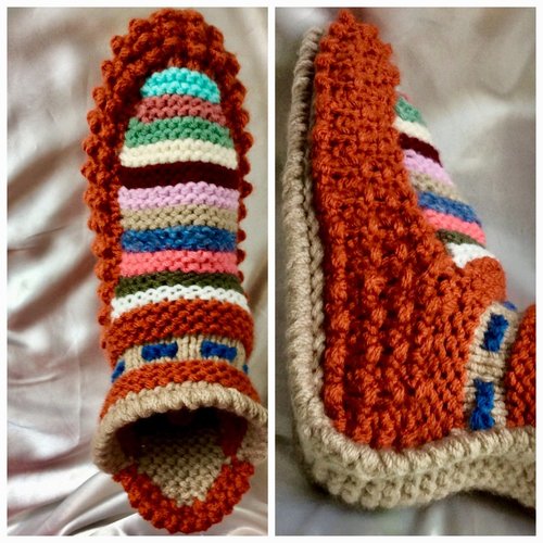 Sur commande chic chaussons -bottines d’intérieur,tricot fait main ,pour femme,fille,homme