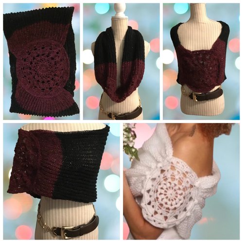 Chic boléro- écharpe de mariages ,soirée,crochet / tricot fait main,acrylique/ laine douce,pour femme,fille