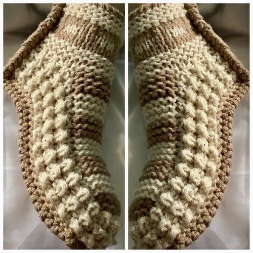 Sur commande.modèle unique.gros chaussons - bottines en  tricot,acrylique doux / laine ,pour femme,homme t37-39