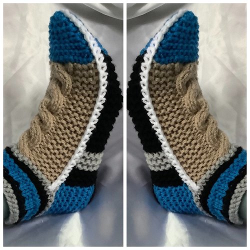 Sur commande.gros chaussettes  laine acrylique doux,multicolores en tricot ,fait main pour femme ,homme taille 40-42