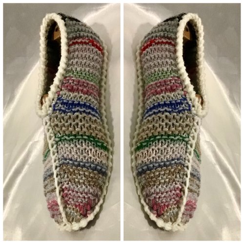 Chaussons pantoufles en tricot ,d’intérieur , laine acrylique/ laine doux  ,pour femme,homme